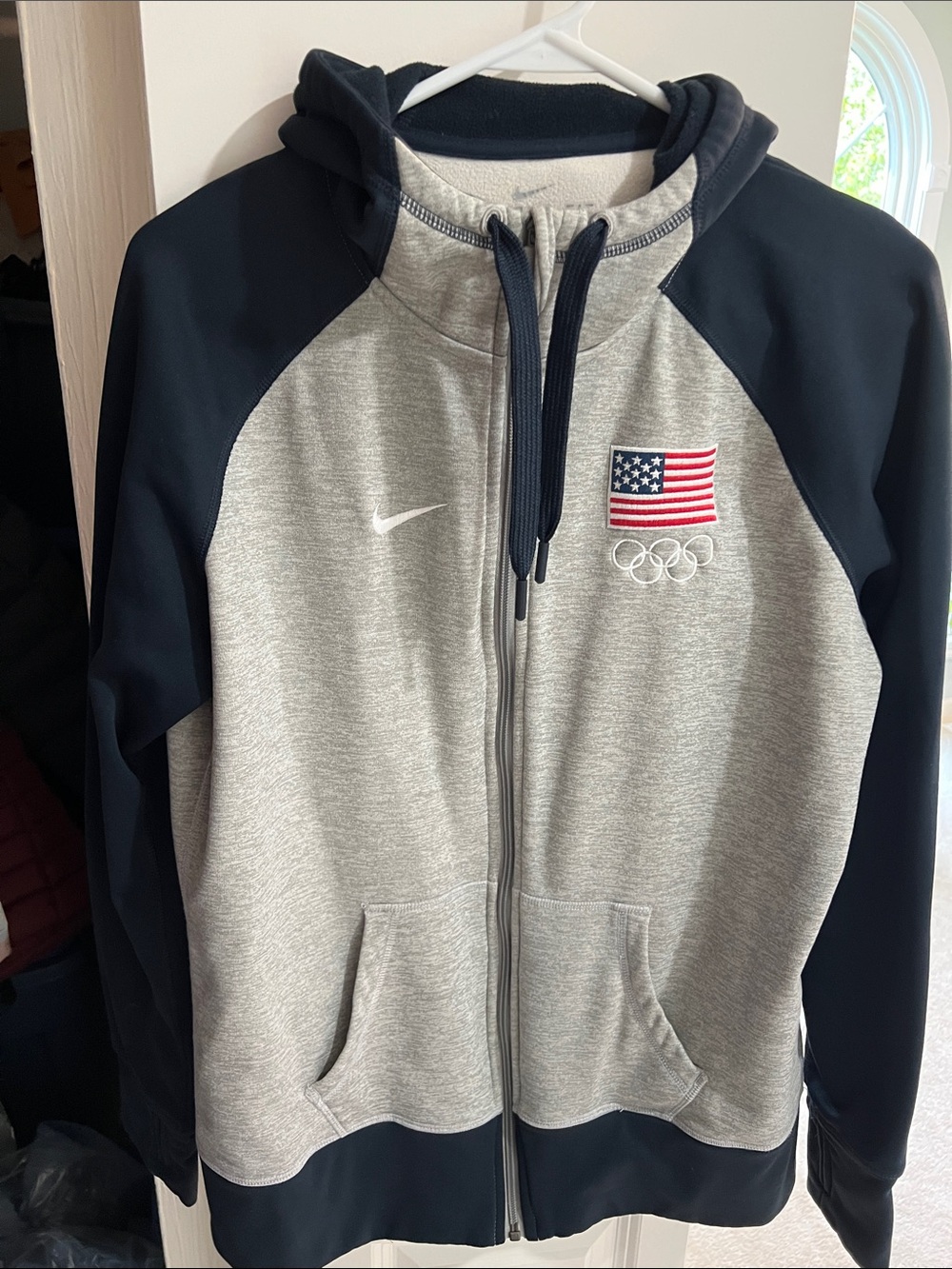 Nike Women’s Gray and Navy USA Olympic Full-Zip Hoodie